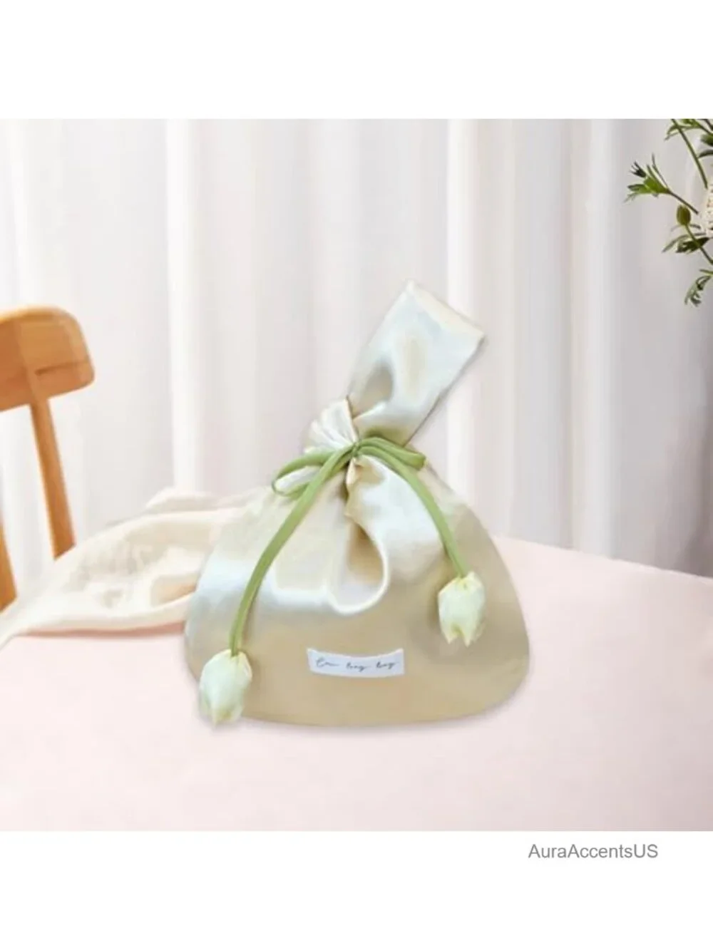 Silk Drawstring Tote Handbag Jewelry Storage Pouch
